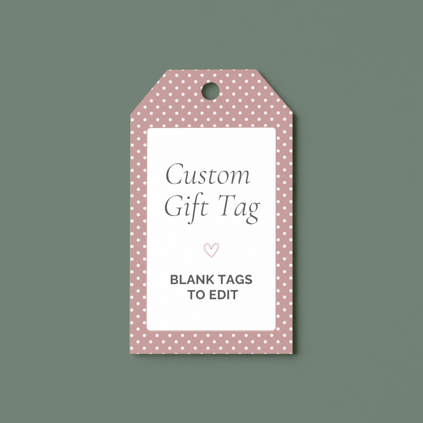 Blank Gift Tags Printable | Editable Mauve Dusty Rose Polka Dot Gift Tag Template