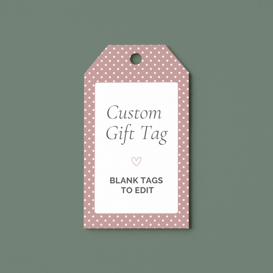 Blank Gift Tags Printable | Editable Mauve Dusty Rose Polka Dot Gift Tag Template
