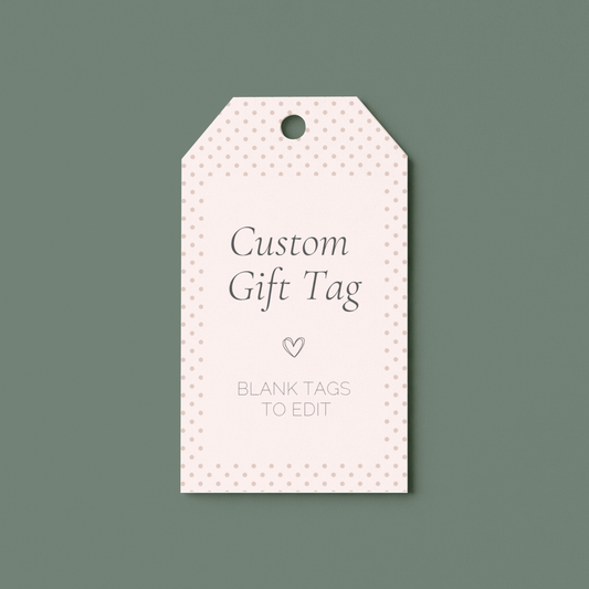 Blank Gift Tags Printable | Editable Blush Pink Polka Dot Gift Tag Template