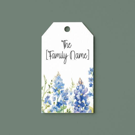 Personalized Gift Tags Printable | Bluebonnet Family Name Gift Tag