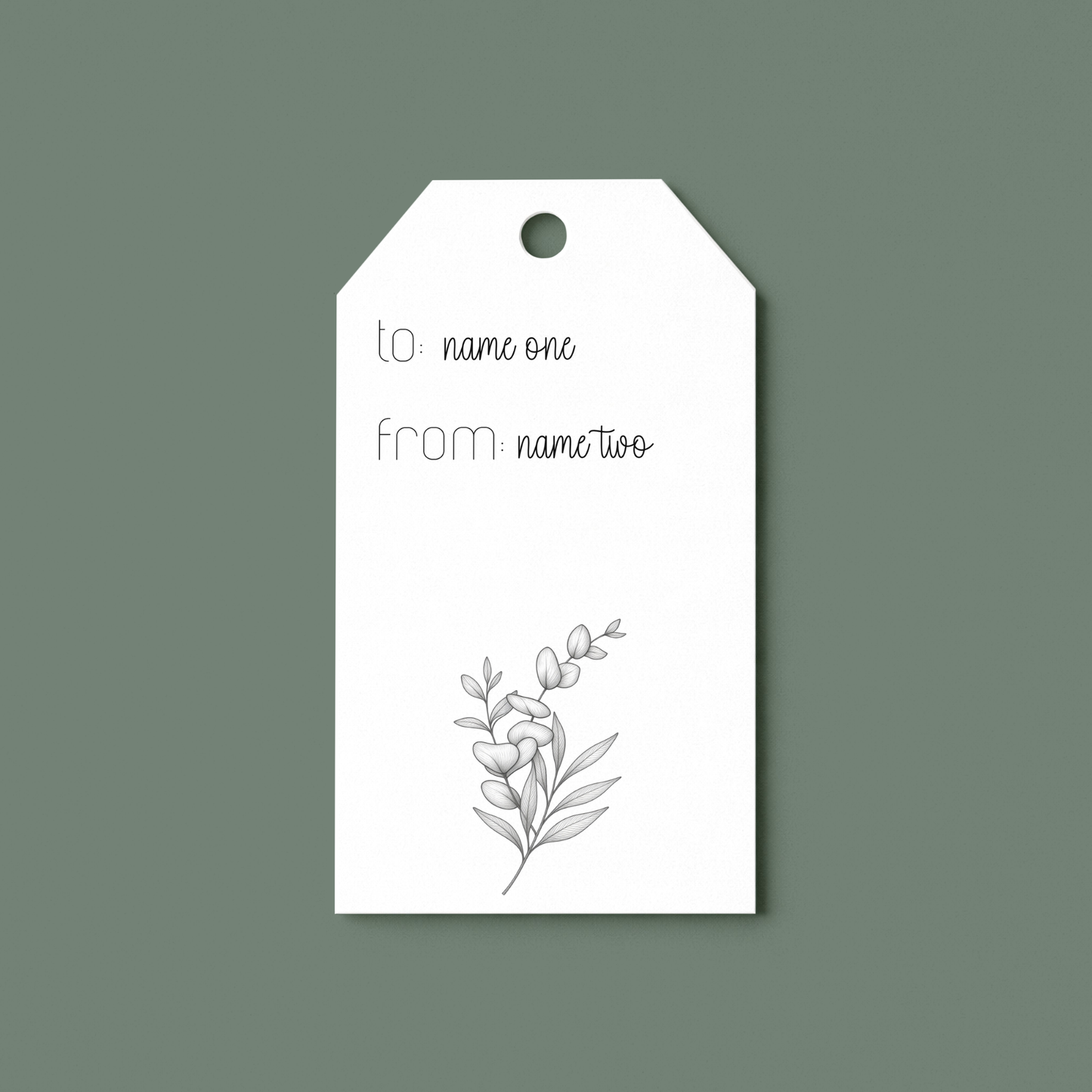 Printable Gift Tag Template | Minimalist Botanical Gift Tag