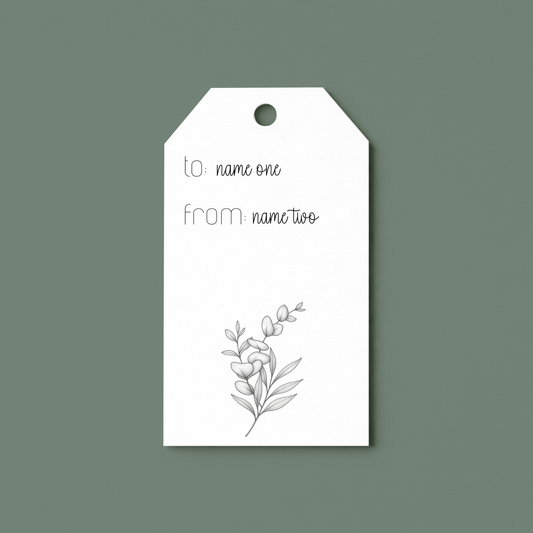 Printable Gift Tag Template | Minimalist Botanical Gift Tag