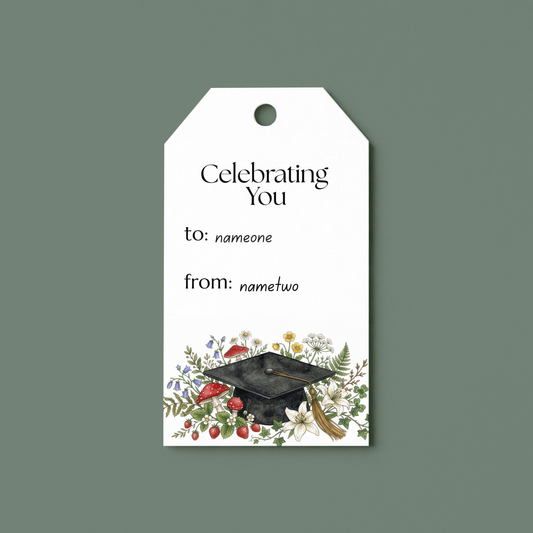 Graduation Gift Tags Printable | Editable Floral Graduation Tag