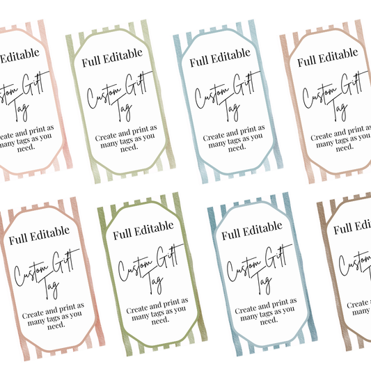 Editable Gift Tag Template | Printable Custom Gift Tags | Canva Download