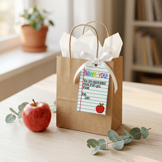 Printable Teacher Appreciation Gift Tags | Editable Thank You Tags | Instant Download